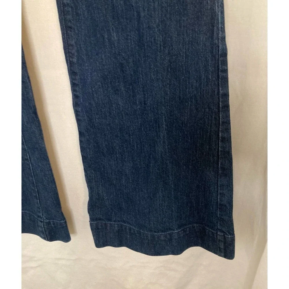 New York & Company Denim Jeans Women's Size 8 Dark Wash Flared Leg Button Detail - Picture 3 of 11